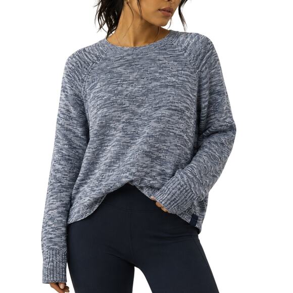 lululemon athletica Sweaters - Lululemon Athletica Sweater Night Sea Blue Boxy Cotton Blend Size Medium